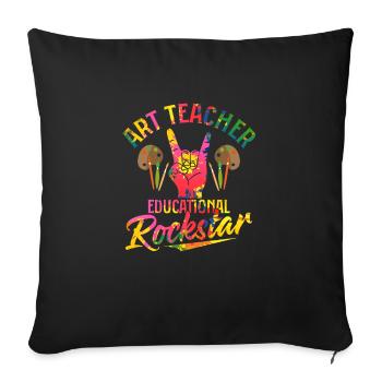 Professeur d’art Artiste pédagogique - Housse de coussin décorative 45 x 45 cm - noir - Devant