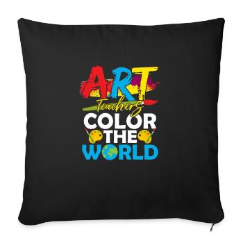 Professeurs d’art Colorier L’artiste de l’éducation mondiale - Housse de coussin décorative 45 x 45 cm - noir - Devant