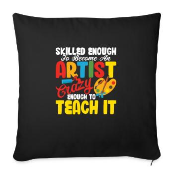 Assez habile pour devenir une école d’artiste Art Teac - Housse de coussin décorative 45 x 45 cm - noir - Devant