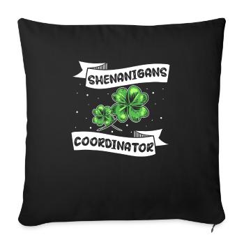 Coordonnatrice de Shenanigan’s de Merry St. Patrick’s - Housse de coussin décorative 45 x 45 cm - noir - Devant