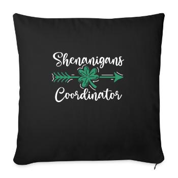 Coordonnatrice de Shenanigan’s de Merry St. Patrick’s - Housse de coussin décorative 45 x 45 cm - noir - Devant