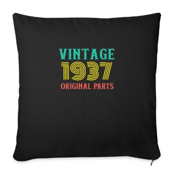 Année de naissance Millésime 1937 Pièces d’origine Anniversaire - Housse de coussin décorative 45 x 45 cm - noir - Devant