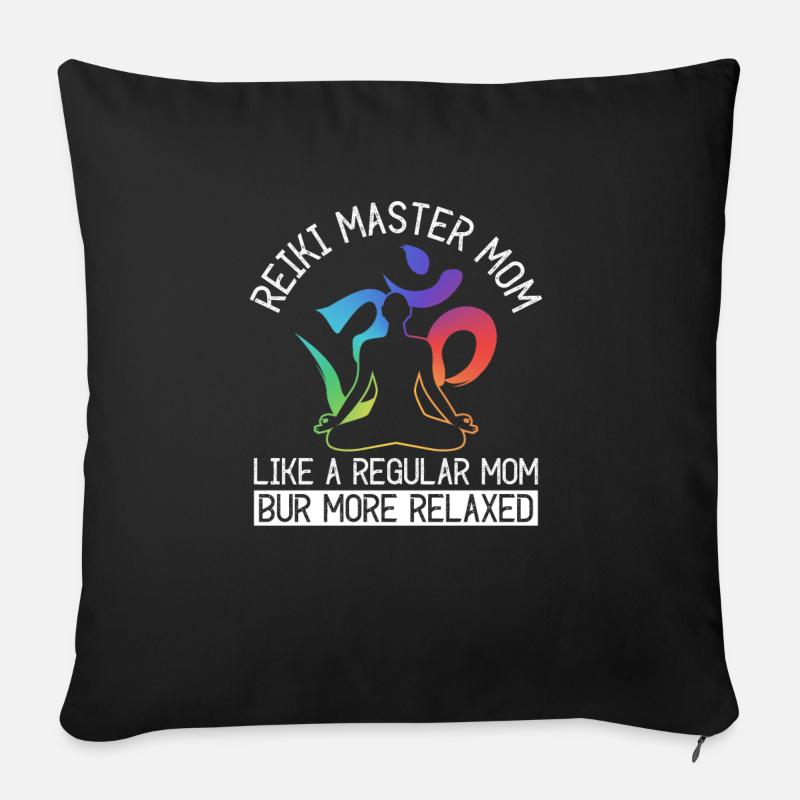 Reiki Matser Mutter Für Energie Mama - Sofakissenbezug 45 x 45 cm - Schwarz