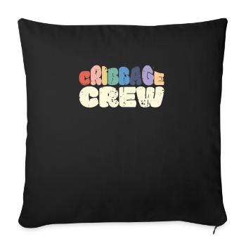 Cribbage Crew Shirt Cadeau - Housse de coussin décorative 45 x 45 cm - noir - Devant