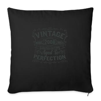 Edition Limitée Millésime 2008. Vieilli à la perfection - Housse de coussin décorative 45 x 45 cm - noir - Devant