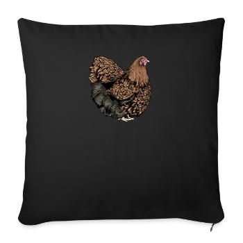 Brahma Chicken I Chicken Poultry Motif for - Sofa pillowcase 17,3'' x 17,3'' (45 x 45 cm) - black - Front