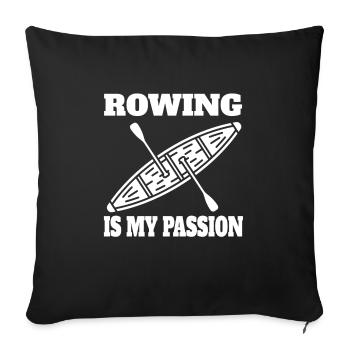 Rowing Rowing Team Rowing Rowing Club - Sofa pillowcase 17,3'' x 17,3'' (45 x 45 cm) - black - Front