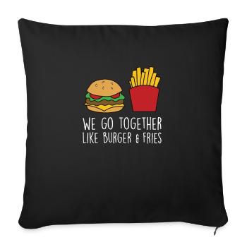 Drôle de citation de hamburger Cheeseburger Lover - Housse de coussin décorative 45 x 45 cm - noir - Devant