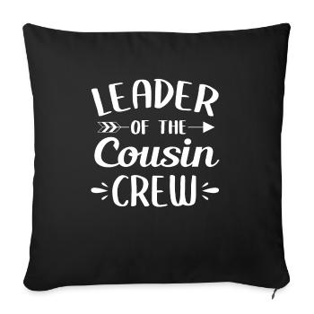 Chef de l’équipage Cousin | Célébration familiale - Housse de coussin décorative 45 x 45 cm - noir - Devant