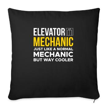 Elevator Mechanic Just Like A Normal - Sofa pillowcase 17,3'' x 17,3'' (45 x 45 cm) - black - Front