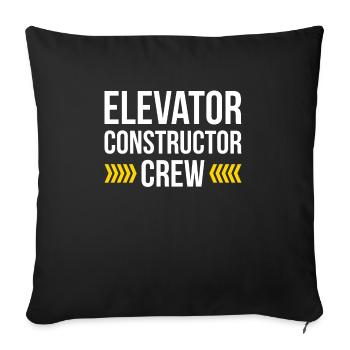 Cadeau de chemise d’équipe de construction d’ascenseur - Housse de coussin décorative 45 x 45 cm - noir - Devant