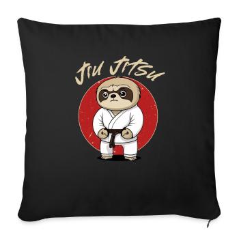 BJJ MMA Faultier - Lustiges brasilianisches Jiu - Sofakissenbezug 45 x 45 cm - Schwarz - Vorne