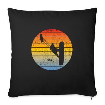 Kitesurfer Kitesurf Windsurfer Windsurfing - Housse de coussin décorative 45 x 45 cm - noir - Devant