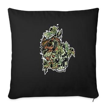 Eule // Wald // Natur // Illustration - Sofakissenbezug 45 x 45 cm - Schwarz - Vorne