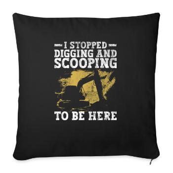 Schwermaschinenbediener Bagger Baggerfahrer - Housse de coussin décorative 45 x 45 cm - noir - Devant
