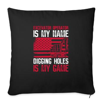 Baggerführer Bagger Baggerfahrer - Housse de coussin décorative 45 x 45 cm - noir - Devant