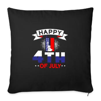 HAPPY 4TH OF JULY USA - Sofa pillowcase 17,3'' x 17,3'' (45 x 45 cm) - black - Front