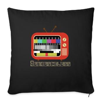 Testbild Retro 80er 90er Motto-Party - Sofakissenbezug 45 x 45 cm - Schwarz - Vorne