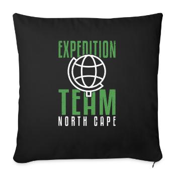 Nordkap/ North Cape team Round trip design - Sofa pillowcase 17,3'' x 17,3'' (45 x 45 cm) - black - Front