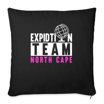 North Cape team tour design - Sofa pillowcase 17,3'' x 17,3'' (45 x 45 cm) - black - Front