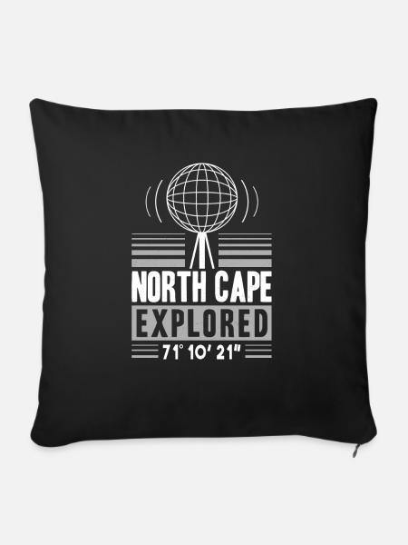 Nordkap/ North Cape team Rundreise design - Sofakissenbezug 45 x 45 cm - Schwarz