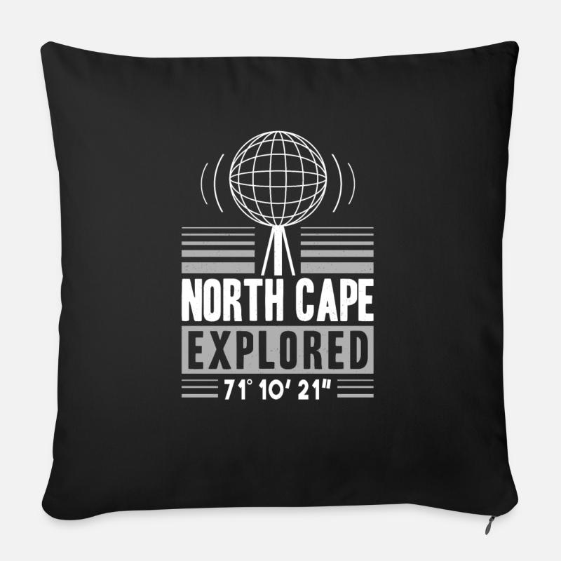 Nordkap/ North Cape team Rundreise design - Sofakissenbezug 45 x 45 cm - Schwarz
