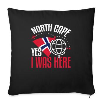 Nordkap/ North Cape team Round trip design - Sofa pillowcase 17,3'' x 17,3'' (45 x 45 cm) - black - Front