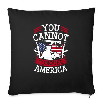 MAN KANN AMERIKA NICHT EROBERN - Sofakissenbezug 45 x 45 cm - Schwarz - Vorne