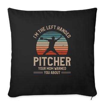 Je suis le lanceur gaucher que ta mère t’a prévenu - Housse de coussin décorative 45 x 45 cm - noir - Devant