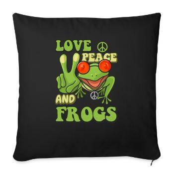 Love peace and frogs hippie costume - Sofa pillowcase 17,3'' x 17,3'' (45 x 45 cm) - black - Front