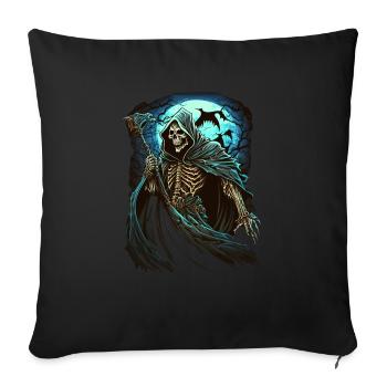 Okkulter Sensenmann Skelett - Untoter Tod Goth - Sofakissenbezug 45 x 45 cm - Schwarz - Vorne