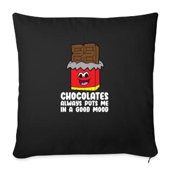 Chocolate Lover Chocolate Milk Chocolate Bars - Sofa pillowcase 17,3'' x 17,3'' (45 x 45 cm) - black - Front