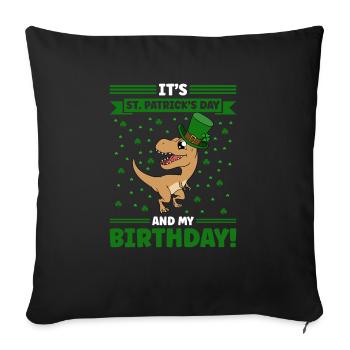 Dinosaur St. Patrick's Day Dino - Sofa pillowcase 17,3'' x 17,3'' (45 x 45 cm) - black - Front