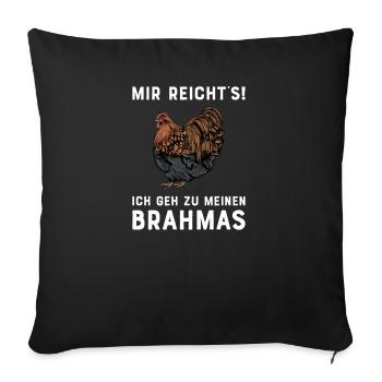 Brahma Hühner I Chicken Geflügel Motiv für - Sofakissenbezug 45 x 45 cm - Schwarz - Vorne