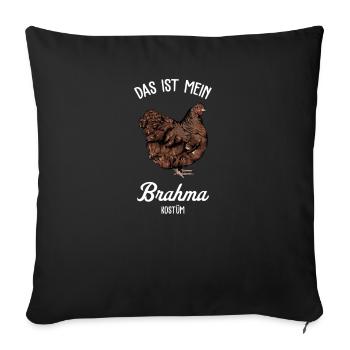 Brahma Hühner I Chicken Geflügel Motiv für - Sofakissenbezug 45 x 45 cm - Schwarz - Vorne