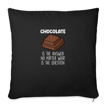 Chocolat drôle Chocolat Citation - Housse de coussin décorative 45 x 45 cm - noir - Devant