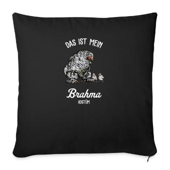 Brahma Hühner I Chicken Geflügel Motiv für - Sofakissenbezug 45 x 45 cm - Schwarz - Vorne