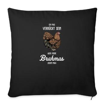 Brahma Hühner I Chicken Geflügel Motiv für - Sofakissenbezug 45 x 45 cm - Schwarz - Vorne