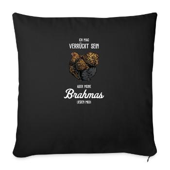Brahma Hühner I Chicken Geflügel Motiv für - Sofakissenbezug 45 x 45 cm - Schwarz - Vorne