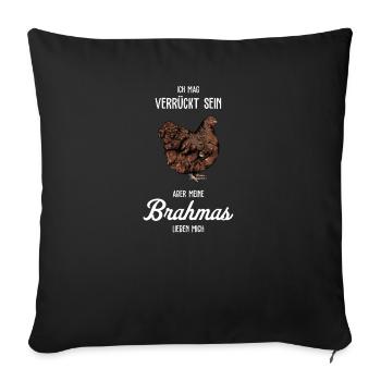 Brahma Hühner I Chicken Geflügel Motiv für - Sofakissenbezug 45 x 45 cm - Schwarz - Vorne