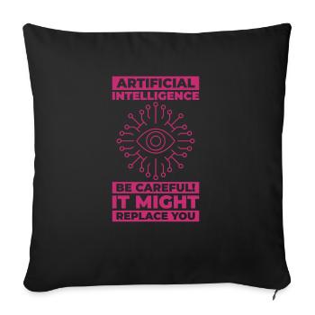 IA Machine Learning Computer Geek Technology - Housse de coussin décorative 45 x 45 cm - noir - Devant