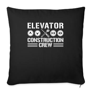 Cadeau de chemise d’équipe de construction d’ascenseur - Housse de coussin décorative 45 x 45 cm - noir - Devant