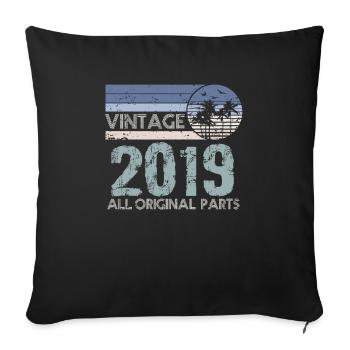 Édition Limitée Millésime 2019 - Housse de coussin décorative 45 x 45 cm - noir - Devant