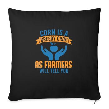 LE MAÏS EST UNE CULTURE GOURMANDE COMME LES AGRICULTEURS VOUS LE DIRONT - Housse de coussin décorative 45 x 45 cm - noir - Devant