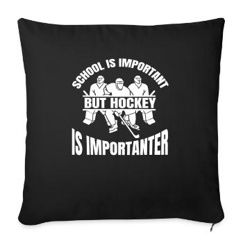 Ice hockey players Ice hockey team Hockey fan - Sofa pillowcase 17,3'' x 17,3'' (45 x 45 cm) - black - Front