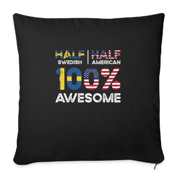 Né en Suède, Suède, Américain, États-Unis - Housse de coussin décorative 45 x 45 cm - noir - Devant