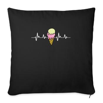 Funny Ice Cream Quote - Sofa pillowcase 17,3'' x 17,3'' (45 x 45 cm) - black - Front