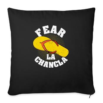 Fear La Chancla Funny Cinco de Mayo Spanish - Sofa pillowcase 17,3'' x 17,3'' (45 x 45 cm) - black - Front