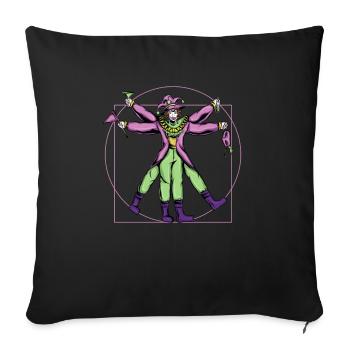 Jester Mask Mardi Gras New Orleans Party - Sofa pillowcase 17,3'' x 17,3'' (45 x 45 cm) - black - Front