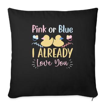 Rosa oder Blau Ich liebe dich bereits Geschlecht offenbaren - Sofakissenbezug 45 x 45 cm - Schwarz - Vorne